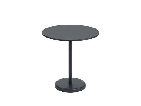 Linear Steel Café Table - Round, Black