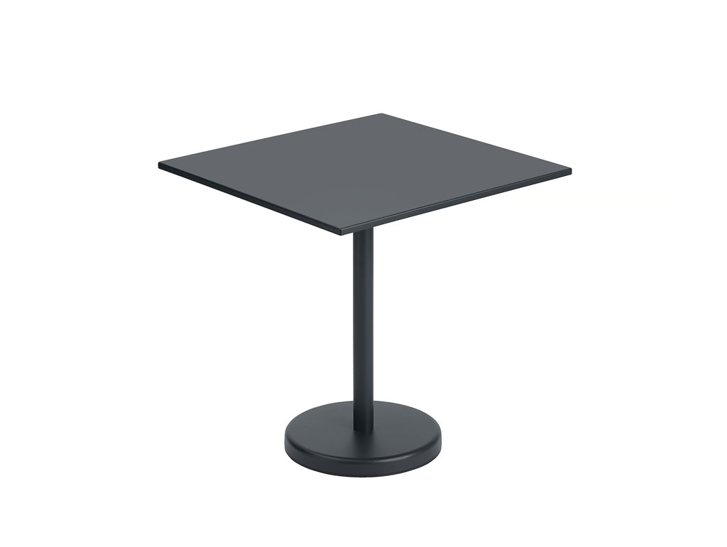 Linear Steel Café Table - Square, Black