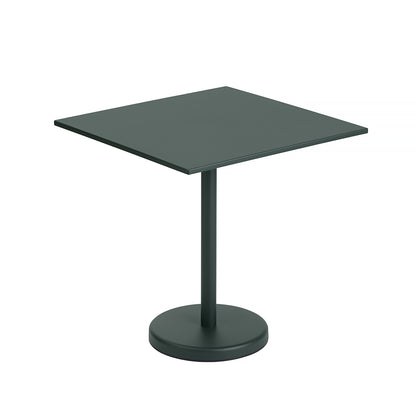 Linear Steel Café Table - Square, Dark Green