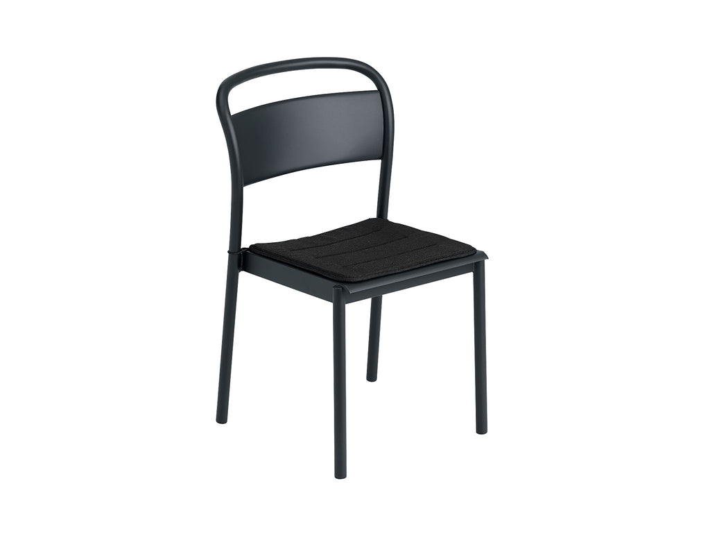 Linear Side Chair in Black with Black Seat Pad by Muuto