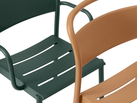 Linear Steel Armchair in Dark Green / Burnt Orange by Muuto