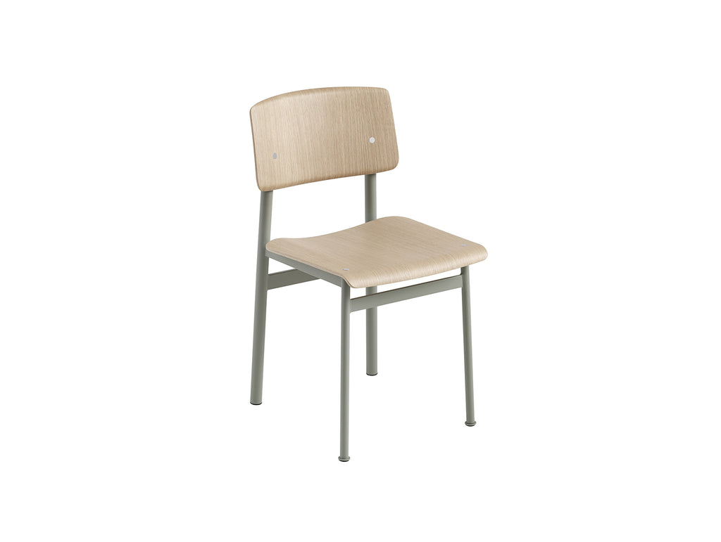 Loft Chair by Muuto - Lacquered Oak Veneer / Dust Green Steel Base