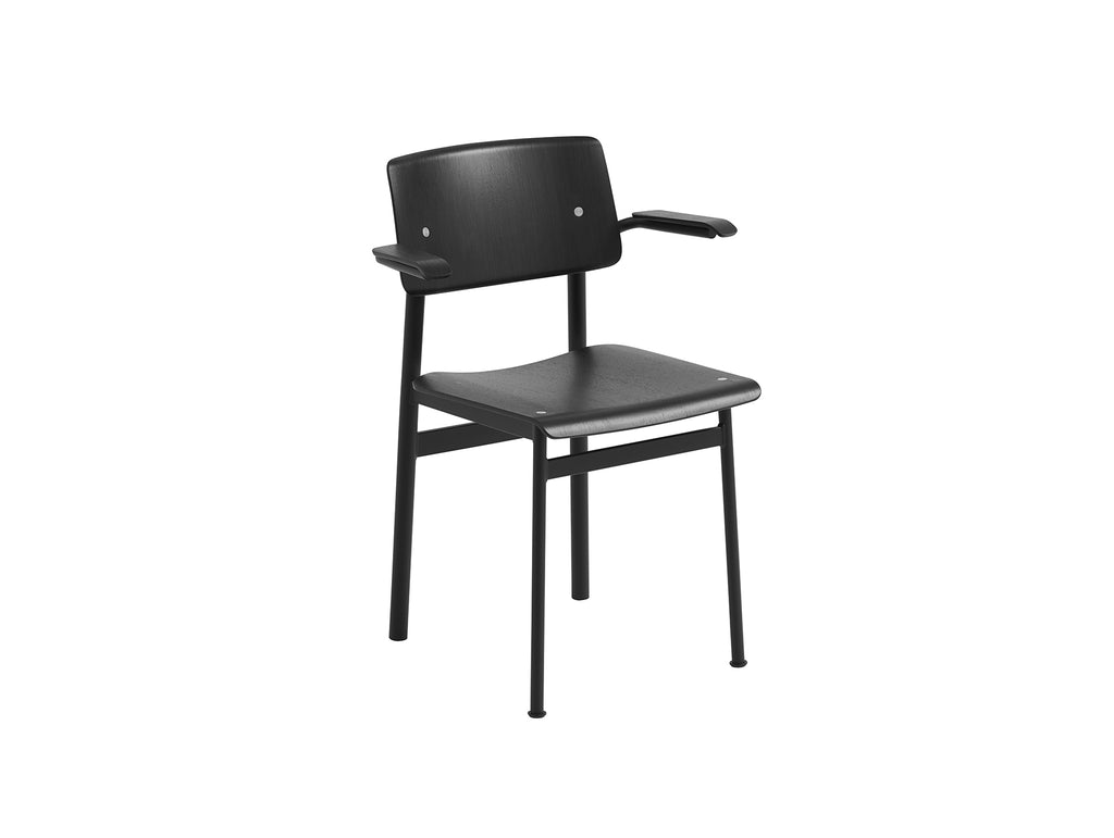 Loft Chair with Armrest by Muuto - Black Lacquered Oak Veneer / Black Steel Base