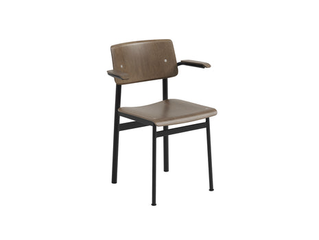 Loft Chair with Armrest by Muuto - Dark Brown Stained Oak Veneer / Black Base