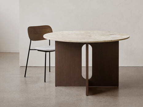 Androgyne Dining Table (Marble Edition) by Menu - Kunis Breccia Stone Top / Dark Oak Veneer Base