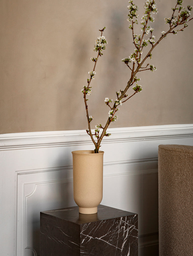 Plinth Cubic - Grey Kendzo Marble - by Menu