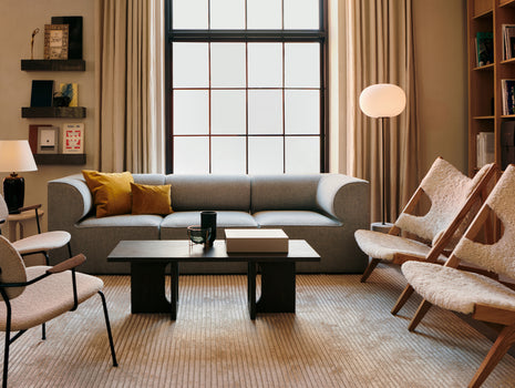 JWDA Floor Lamp by Menu - Carrara Marble Base / Bronzed Brass Stem