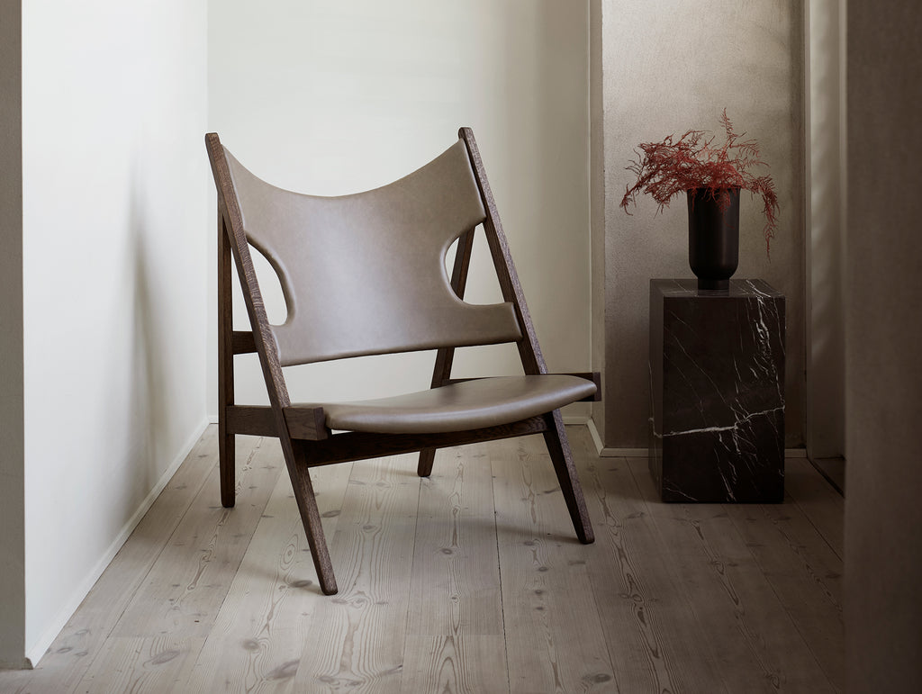 Knitting Chair - Upholstered by Menu - Dark Stained Oak Base / Dakar Leather 0311