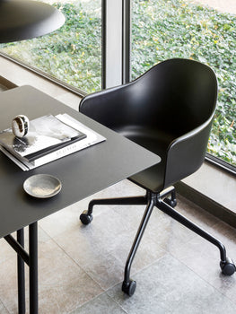 Snaregade Dining Table - Rectangular by Menu - Charcoal Linoleum Tabletop / Black Steel Base