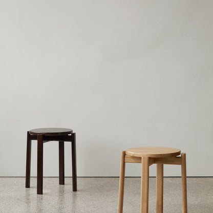 Passage Stool by Menu - Natural Oak and Dark Lacquered Oak
