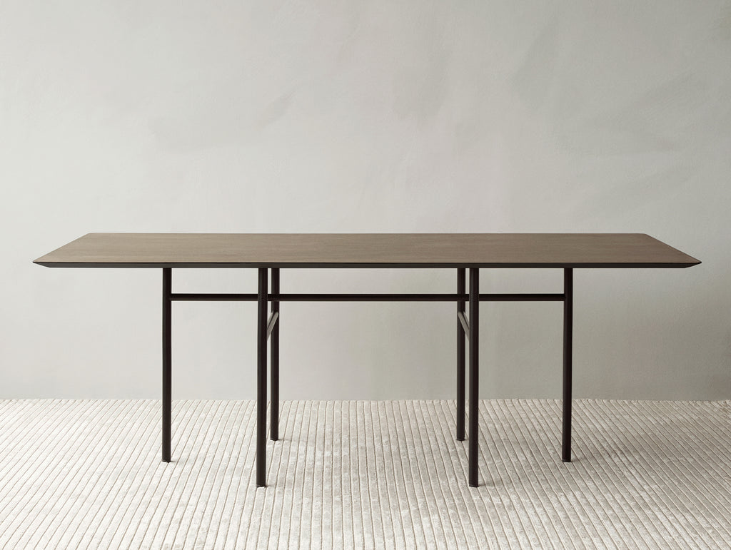 Snaregade Dining Table - Rectangular by Menu - Dark Stained Oak Veneer Tabletop / Black Steel Base