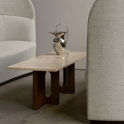 Androgyne Lounge Table by Menu - Kunis Breccia Stone Top / Dark Oak Veneer Base
