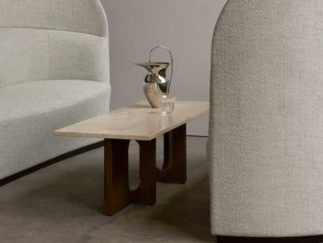 Androgyne Lounge Table by Menu - Kunis Breccia Stone Top / Dark Oak Veneer Base