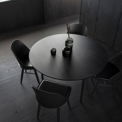 Snaregade Dining Table - Circle by Menu / D138 cm / Black Oak Veneer Tabletop / Black Steel BaseSnaregade Dining Table - Circle by Menu / D120 cm / Black Oak Veneer Tabletop / Black Steel Base