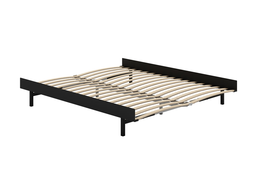 Moebe Expandable Bed - 90 to 180 cm / Black / 160 cm Slats