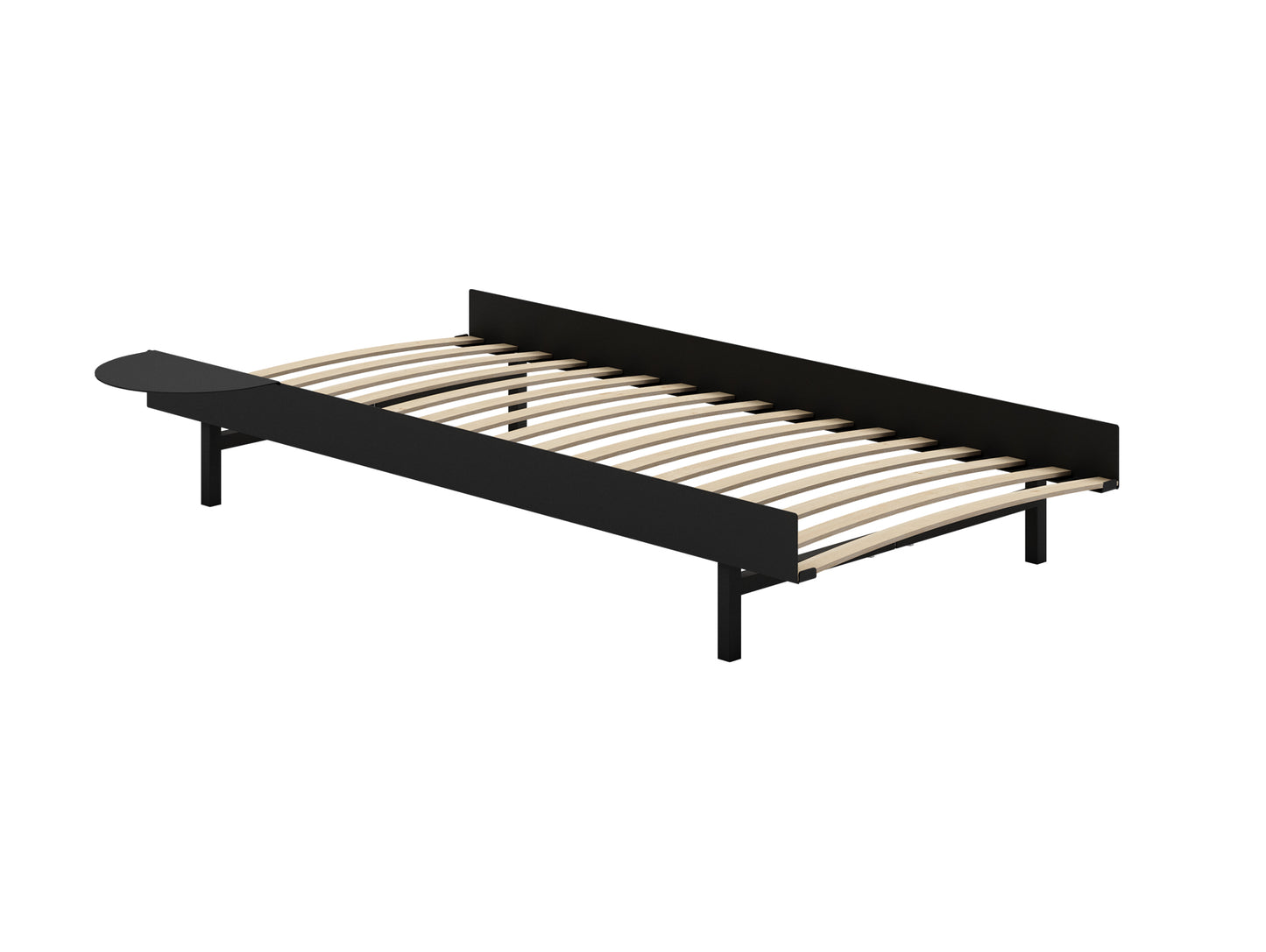 Bed 90 cm by Moebe - Black / 1 side table