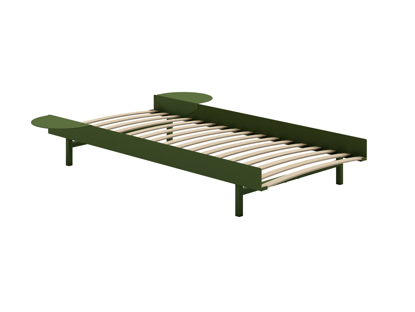 Bed 90 cm by Moebe - Pine Green / 2 side tables