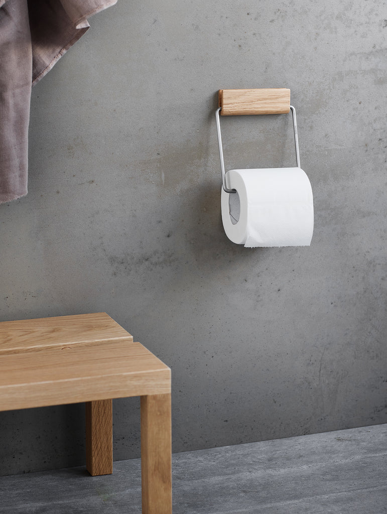 Wooden Toilet Roll Holder by Moebe