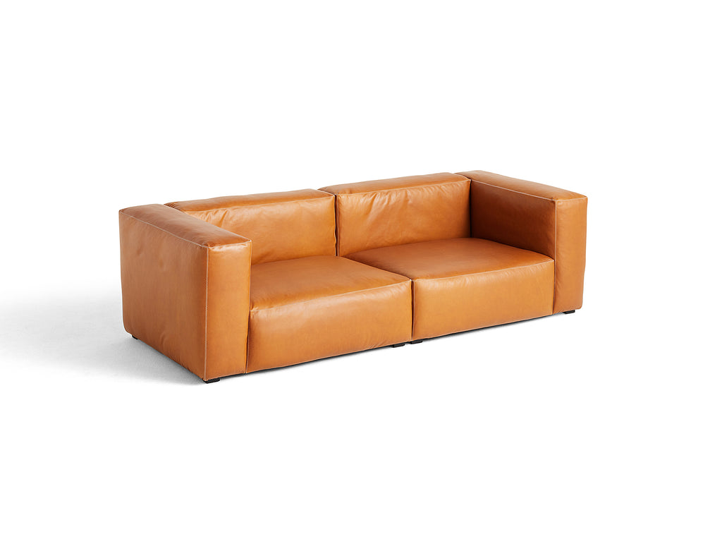 Cognac Silk Leather Mags Soft 2.5 Seater Sofa Combination 1 by HAY