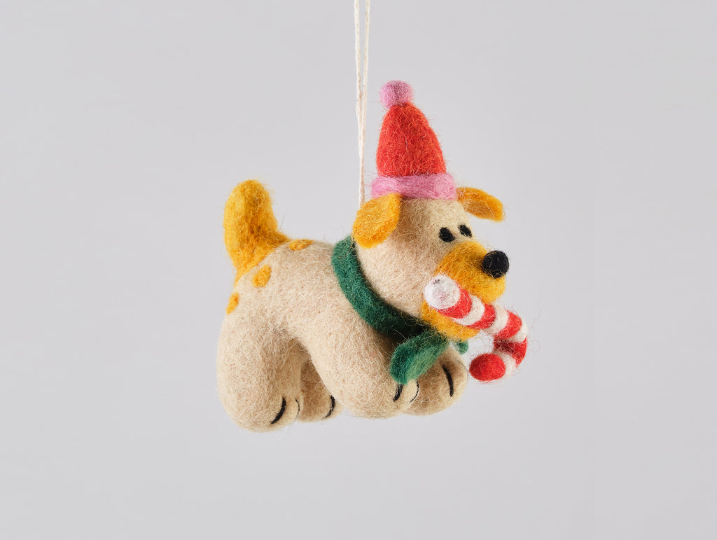 Martha Dog Felted Hanging Decorations by Wrap Stationery