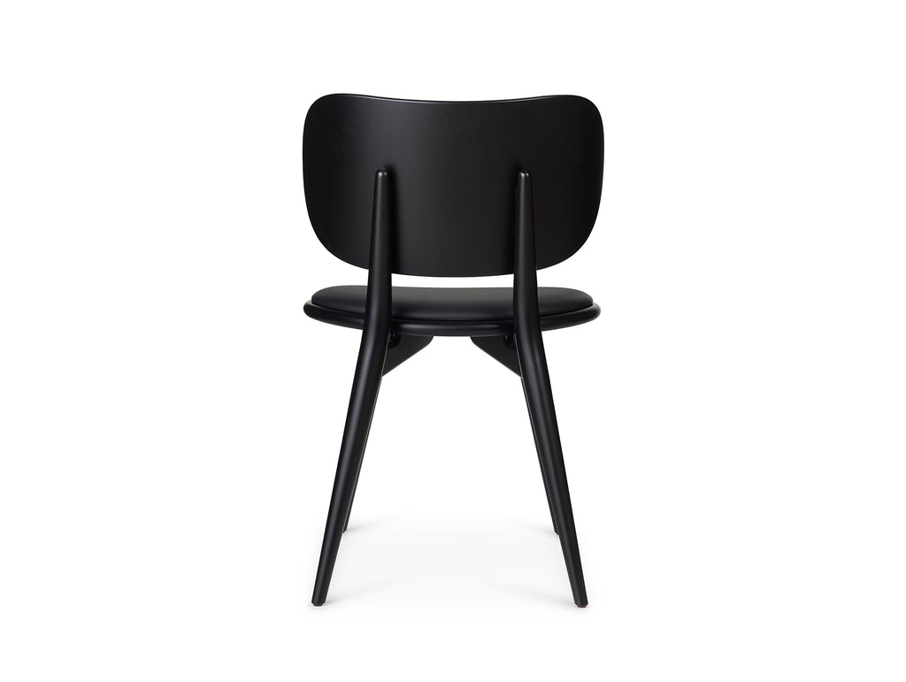 The Dining Chair by Mater - Black Stained Beech Base / Black Leather Seat