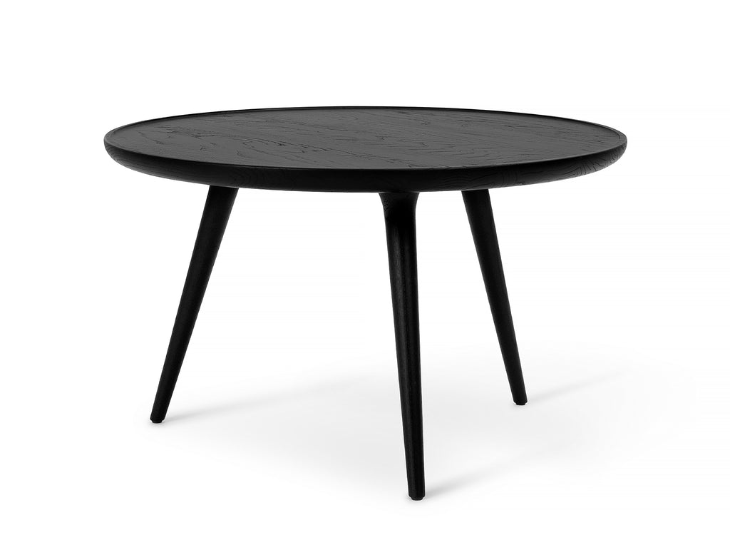 Accent Side Table by Mater - X-Large (Diameter: 70 cm / Height: 42 cm) / Black Stained Lacquered Oak