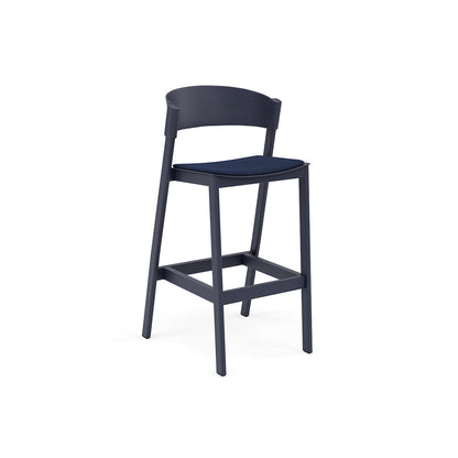 Cover Bar Stool Upholstered by Muuto - Midnight Blue Oak / Remix 773