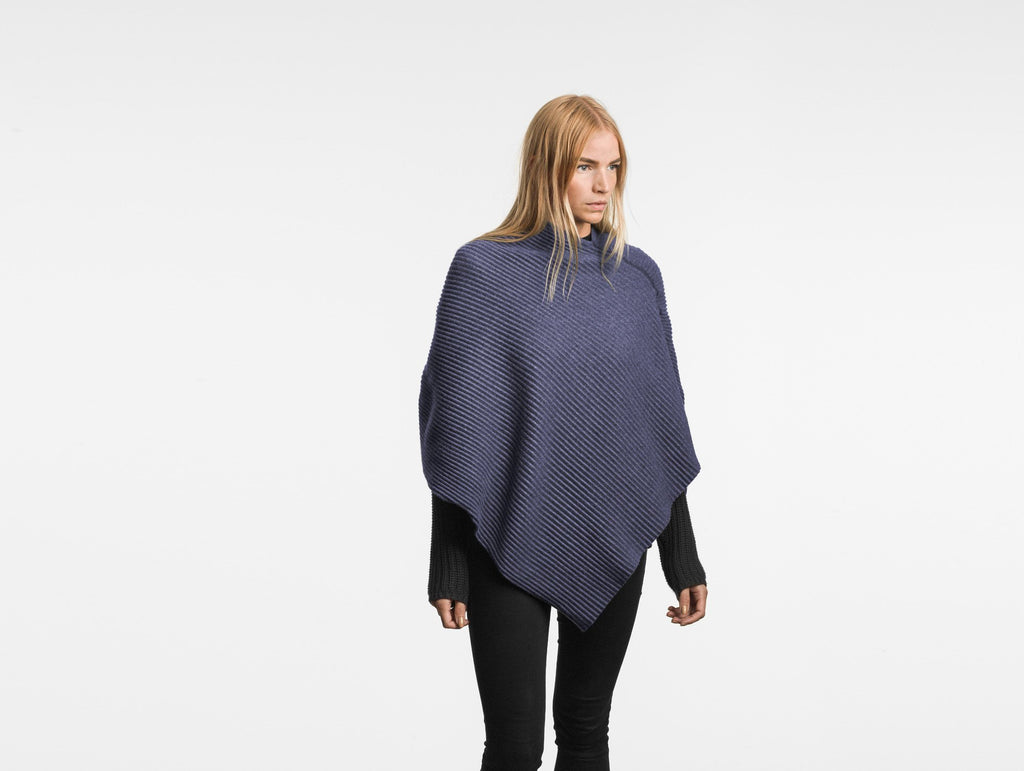 Midnight Blue Pleece Short Poncho by Design House Stockholm