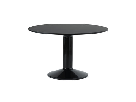 Midst Table by Muuto - Diameter: 120 cm /Black Linoleum Tabletop with Black Steel Base