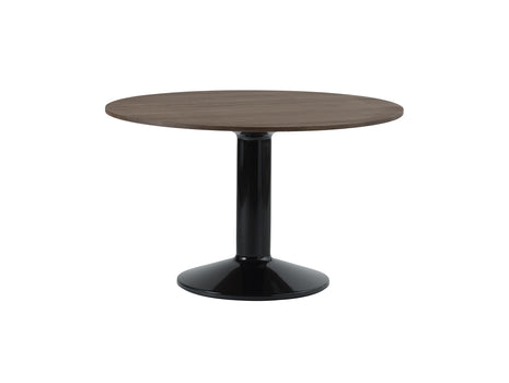 Midst Table by Muuto - Diameter: 120 cm / Dark Oiled Oak Tabletop with Black Steel Base