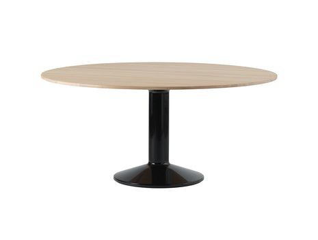 Midst Table by Muuto - Diameter: 160 cm / Oiled Oak Tabletop with Black Steel Base