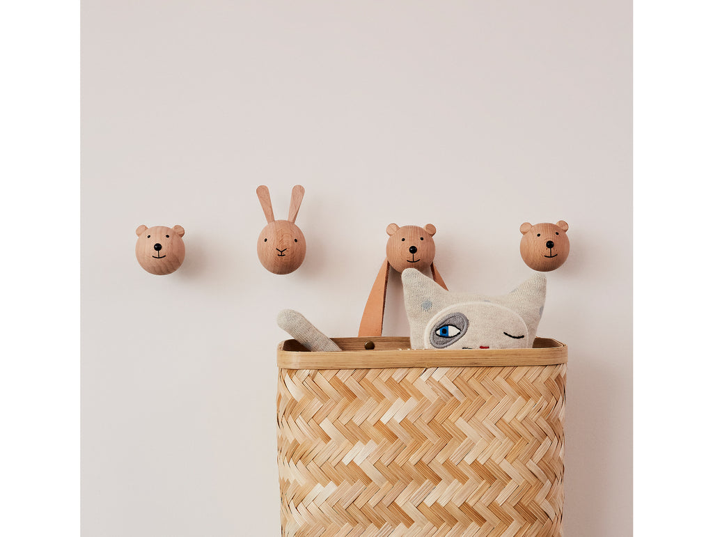 Mini Wall Hooks - Rabbit and Bear by OYOY