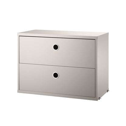 String Chest with 2 Drawers - Beige / 58 x 30