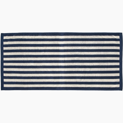 Kaksi Raitaa Towels (Navy and Off-White) by Marimekko