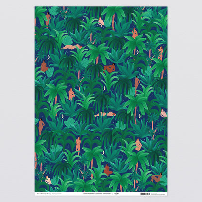 Night Jungle Wrapping Paper x 3 Sheets by Wrap