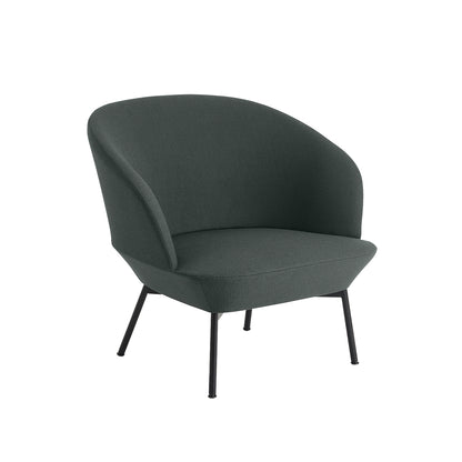 Oslo Lounge Chair with Tube Base by Muuto - Black Metal Base / Twill Weave 990