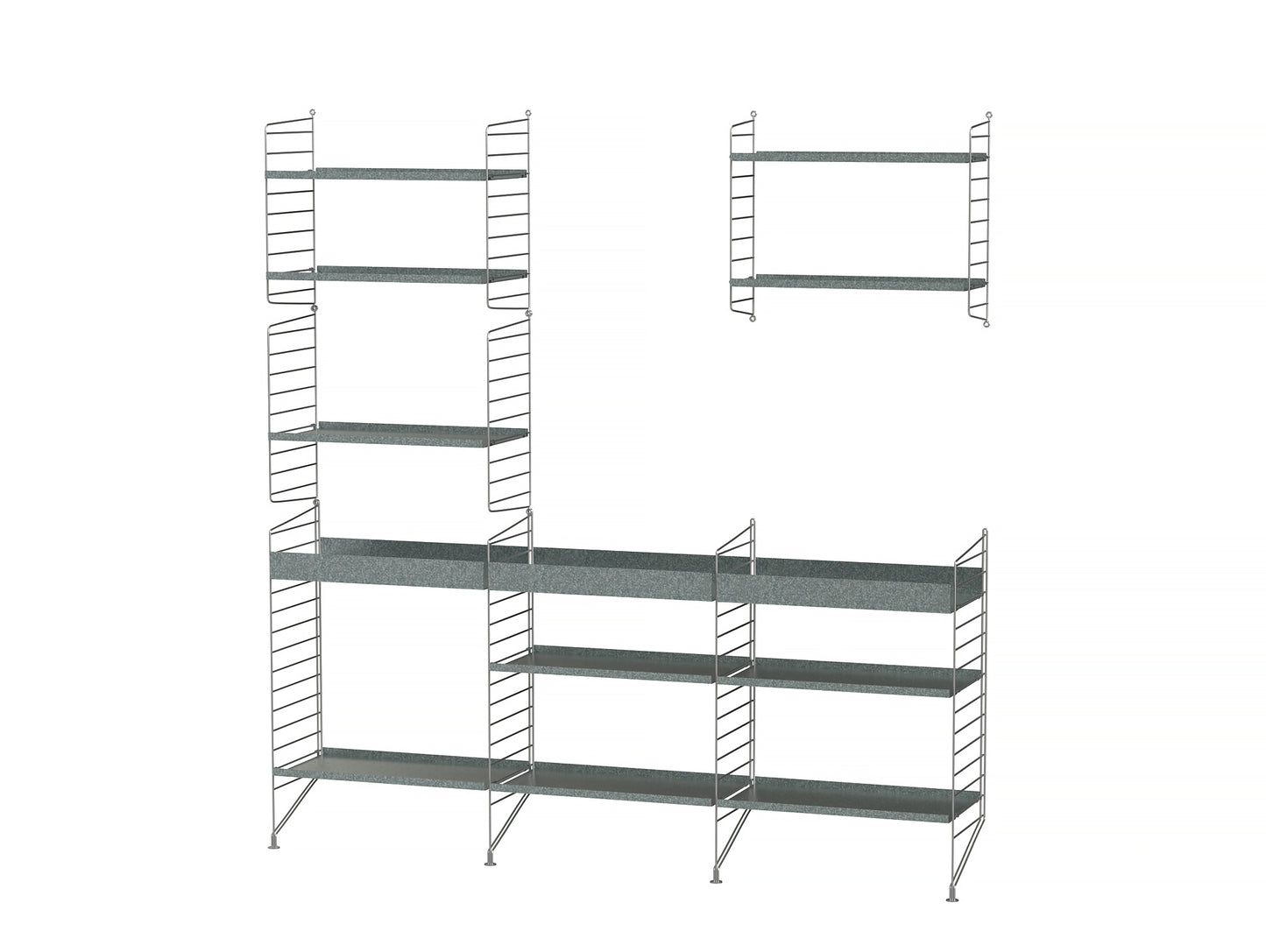 String Outdoor Galvanised Shelving - Combination H