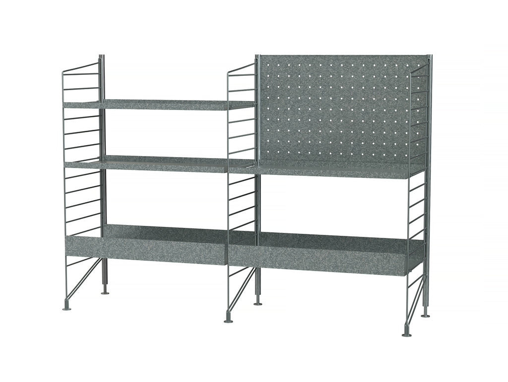 String Outdoor Galvanised Shelving - Combination K