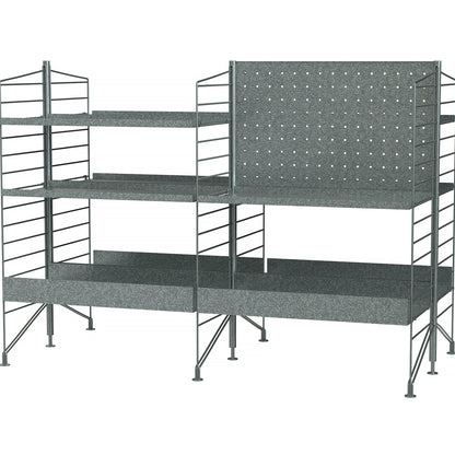 String Outdoor Galvanised Shelving - Combination L
