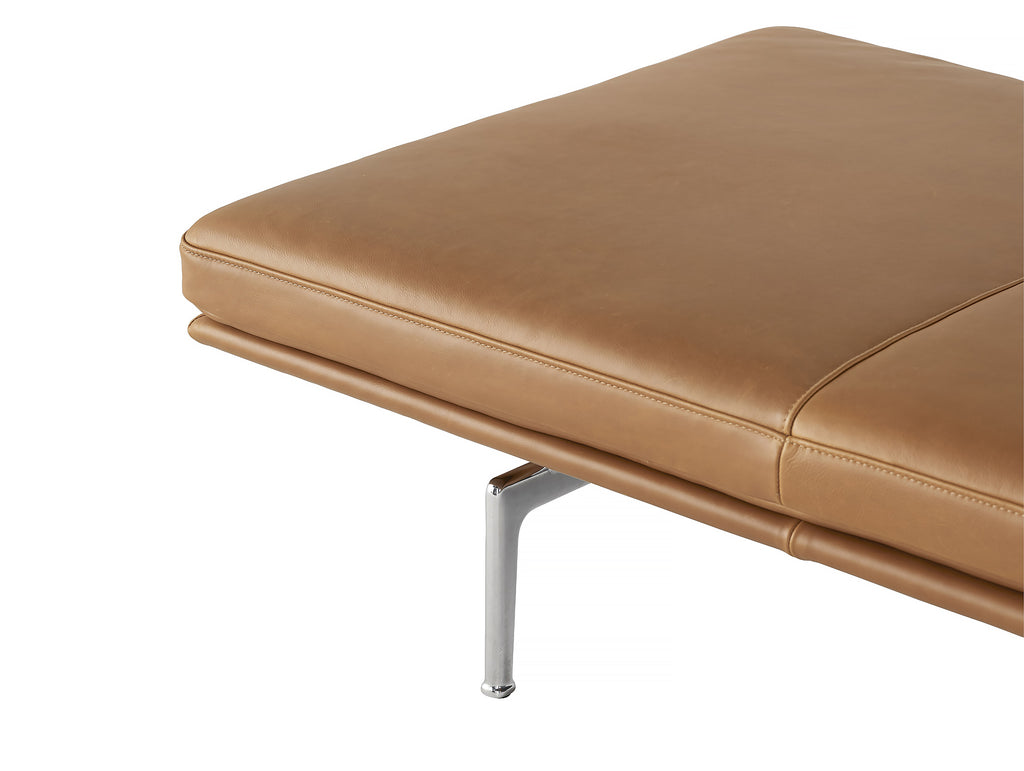 Outline Daybed Without Cushion in Cognac Refine Leather / Aluminium Legs by Muuto