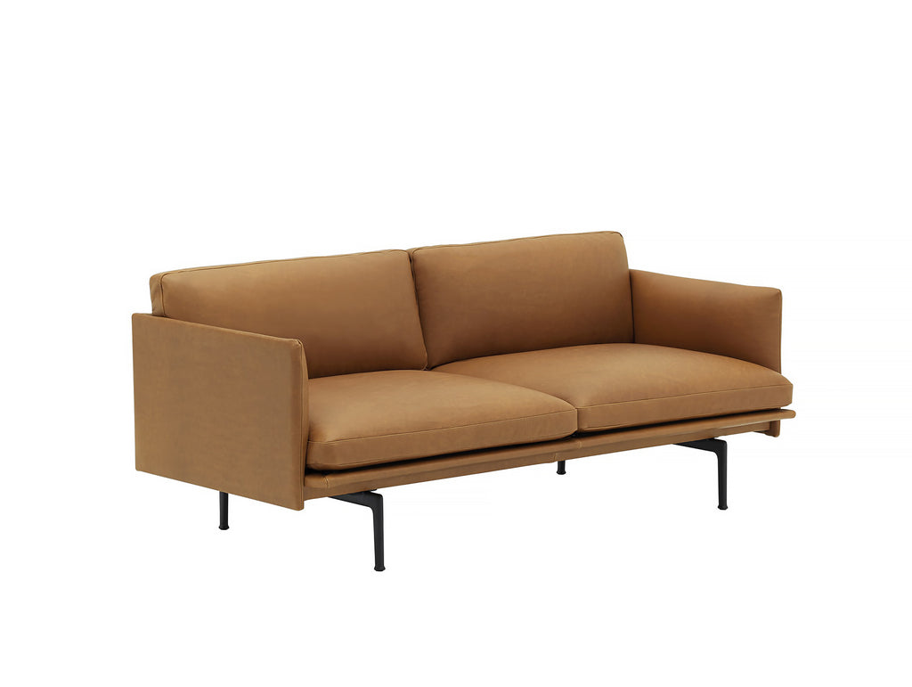 Muuto Outline Sofa, 2 Seat, Cognac Silk Leather