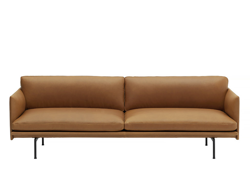 Muuto Outline Sofa, 3 Seat, Cognac Silk Leather