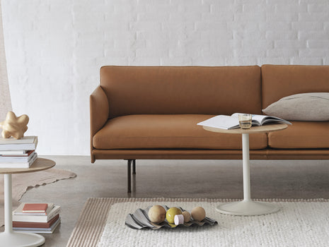 Outline Sofa by Muuto - Three Seater, Cognac Silk Leather