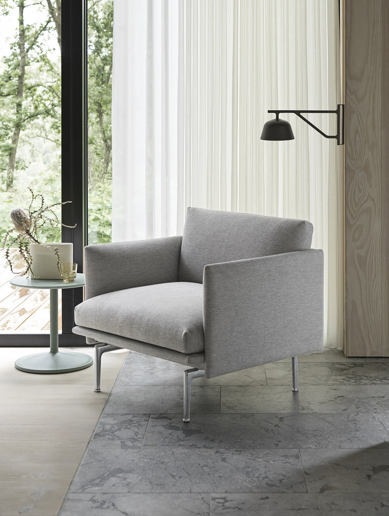 Muuto Outline Studio Chair - Clay 12 Upholstery, Polished Aluminium Legs