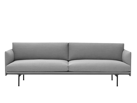 Muuto Outline 3 Seater Sofa - Black Aluminium Base / steelcut trio 133