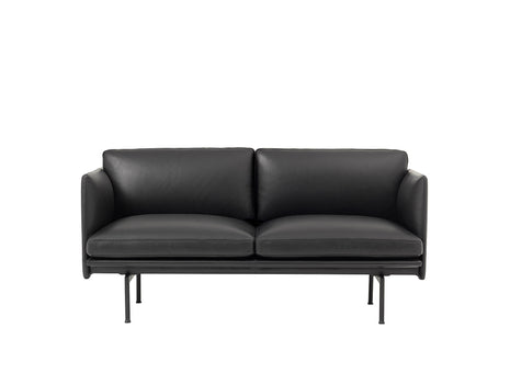 Outline Studio Sofa by Muuto, Black Silk Leather