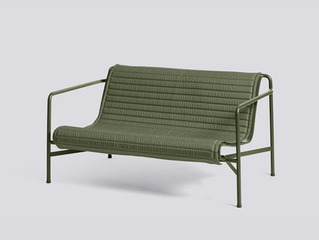 HAY Palissade Lounge Sofa, Olive with Olive Quilted Cushion