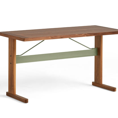 Passerelle Desk by HAY - Walnut Tabletop with Walnut Frame / Thyme Green Crossbar