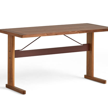 Passerelle Desk by HAY - Walnut Tabletop with Walnut Frame / Burgundy Red Crossbar