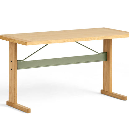 Passerelle Desk by HAY - Oak Tabletop with Oak Frame / Thyme Green Crossbar